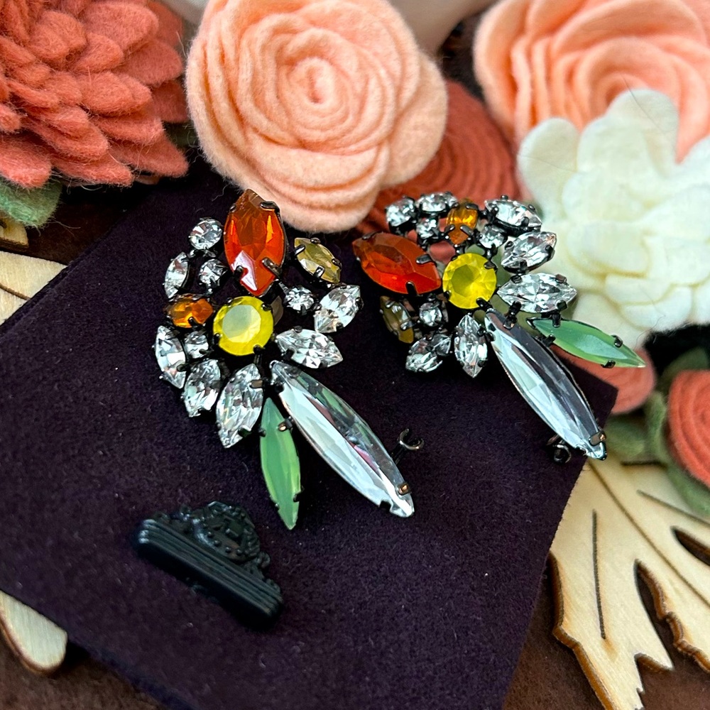 Stunning Vintage Faux Bling Ear Cuffs Earrings - Picture 3 of 6